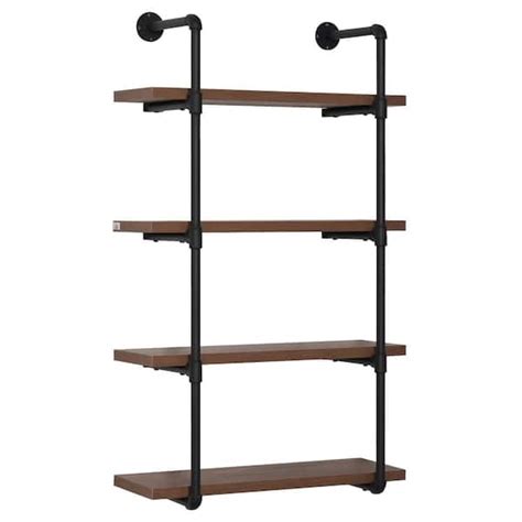 Homcom 4-tier Industrial Pipe Shelves Floating Wall Mounted