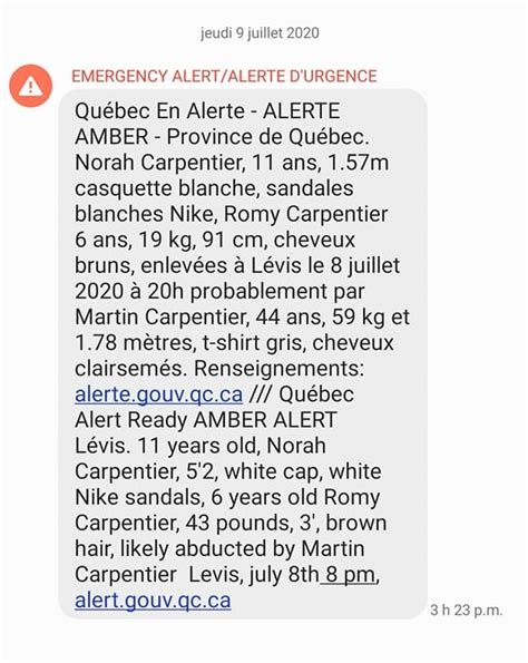 Home - Alerte AMBER Québec