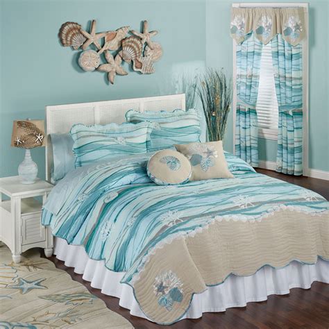 Home Coastal 6 PCS Full/Queen Quilt Set Solid Reverse Machine Wash …