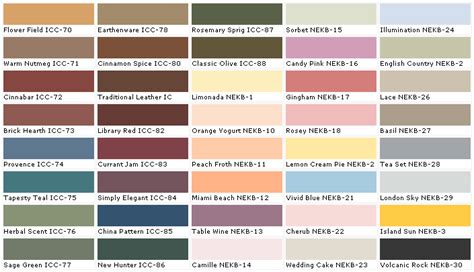 Home Depot Behr Color Chart
