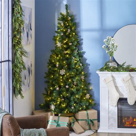 Home Heritage 7 Foot PreLit Christmas Tree with LED Multi Function