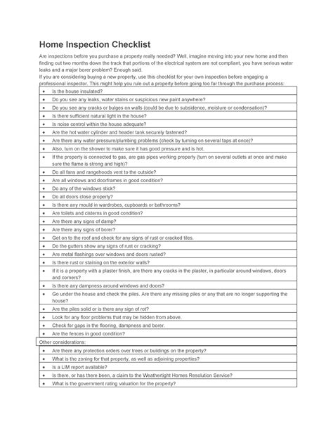 Home Inspection Checklist Form Fill Out and Sign Printable PDF