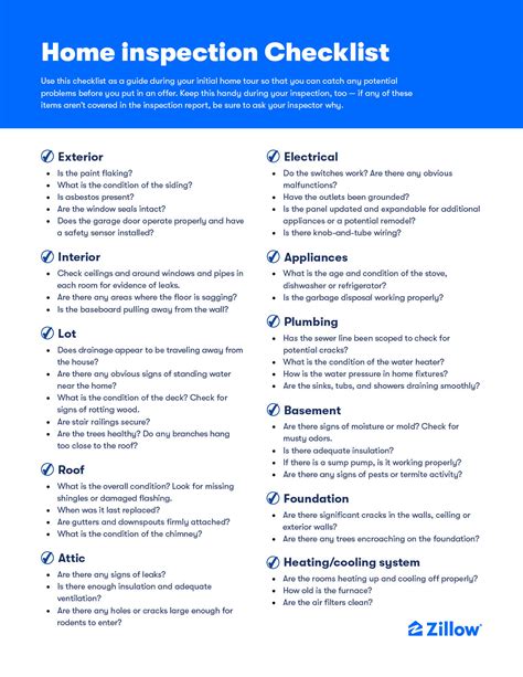 Home Inspection Checklist What to Expect and Inspect Zillow