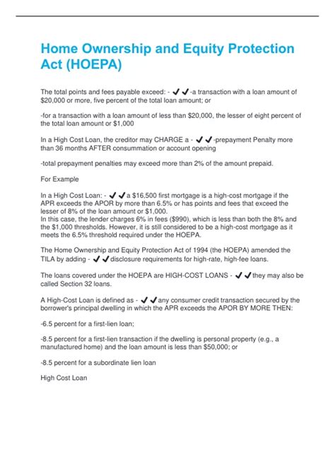 Home Ownership and Equity Protection Act Definition 