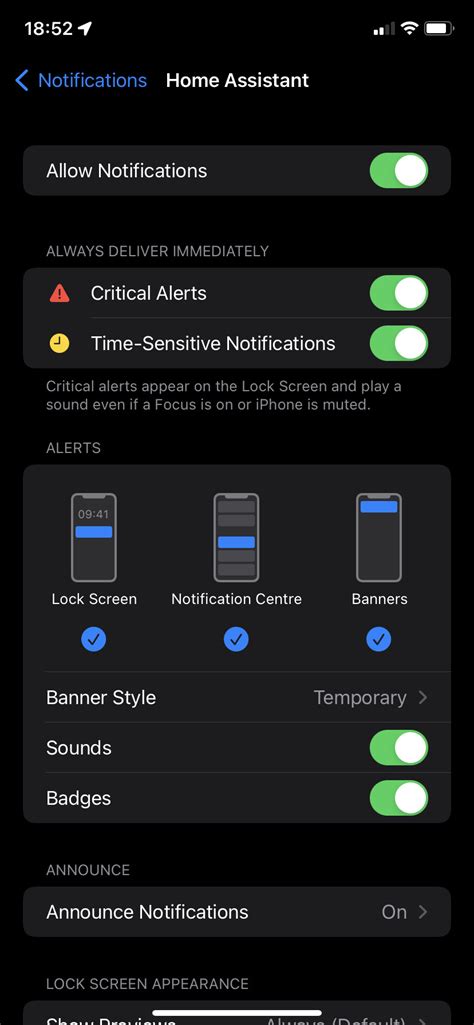 Home assistant notifications ios
