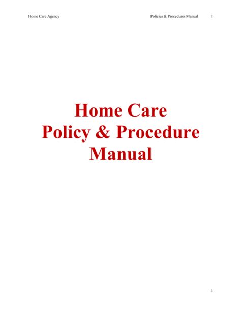 Home care policies and procedures manual. - Casi todo imperio elle n 3.