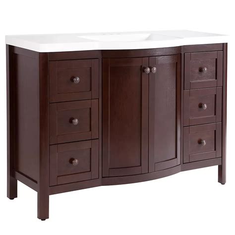Complement your bathroom with the Home Decorators Collection Winslow Vanity. This vanity features a traditional style, serving to create a warm, inviting decor. It is built with a freestanding construction, giving your restroom a more roomy feeling. This vanity has a circular undermount sink, which offers a seamless look.. 