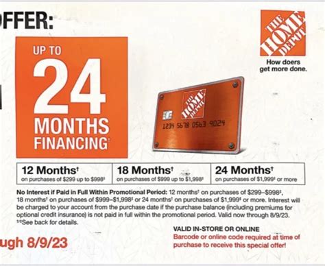 Home depot 24 month interest free. At Home Depot, supporting the community is important to us. In 2018, The Home Depot Foundation pledged a total commitment of half a billion dollars to veteran causes by 2025. We also offer hands-on learning and expert advice at our DIY workshops, with topics tailored to everyone in your family, including workshops for kids, which provide a ... 