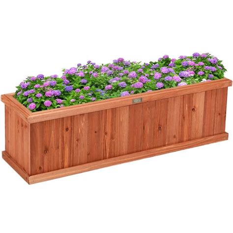 Home depot flower boxes. 28 1/2 in. x 9 1/2 in. Solid Fir Wood Flower Planter Box with Drainage Holes For Garden Meet our outdoor flower planter box, designed for your gardening needs. Cultivate diverse blooms in one versatile container, ideal for garden and windowsill. 