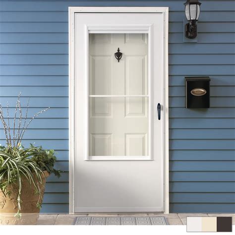 The fullview style storm door has glass from top to bo