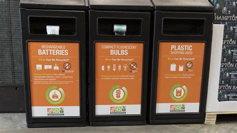 Home depot light bulb recycling. Atlanta-based Home Depot has launched a national recycling program for compact fluorescent light (CFL) bulbs at all of its 1,973 locations. The free services allows customers to bring in any ... 