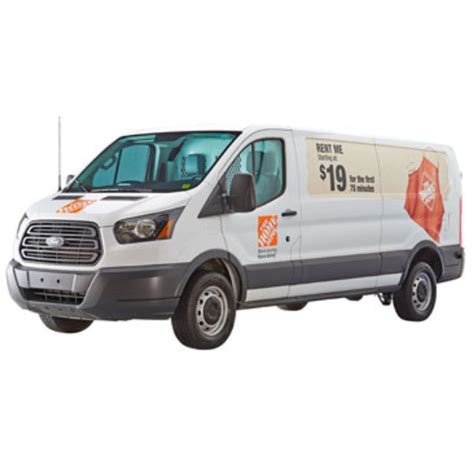 Home depot one way van rental. Description. The Home Depot offers van rentals to accommodate any project. Each van can be rented starting at $19 and can carry up to 3,000 lbs. The Home Depot offers unlimited mileage for all moving vehicles. Whether you are moving personal items or a large purchase, renting a van is a great option and will protect your items from the elements. 