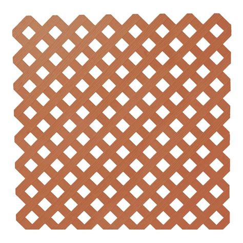 Home depot privacy lattice. Mar 24, 2023 · Product Details. The Veranda 0.2 in. x 48 in. x 8 ft. Nantucket Gray Vinyl Classic Diamond Lattice features a vinyl construction that is both weather and impact resistant. It features a low-maintenance design that is easy to install and maintain. It can also be used as garden lattice as the vinyl material resists wear from the weather and moisture. 