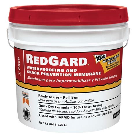 RedGard is suitable for surface waterproofing of floors, walls and ceilings in continuous use steam showers. Third party testing shows that a 30 mil dry film of RedGard has a perm rating of 0.36 when tested to ASTM E96 Method E. CUSTOM RedGard Liquid Crack Prevention and Waterproofing Membrane offers the convenience of a liquid applied solution. 