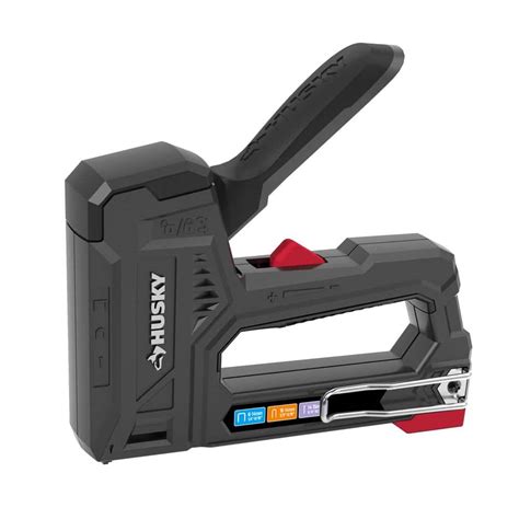 Model # T50 Store SKU # 1000103297. Arrow's professional grade heavy-duty staple gun. This staple gun features all-steel construction, patented jam-proof mechanism, visual refill window, and shoots 6 sizes of T50 staples. With its easy squeeze operation, the T50 can help you perform any job, from insulation to upholstery to light wiring.. 