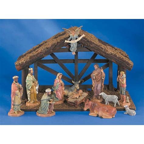 Village Nativity Wooden Stable Creche for Christmas Nativity Set, 10" x 5" x 8", Made in Italy ... Nativity Set Christmas Indoor Scene 11 Piece 12 inch Figurines Statue Jesus Manger Crib Ornament Church Xmas Gift Home Decoration. ... The packaging was crushed interior and exterior both. This was a replacement item which arrived broken inside .... 