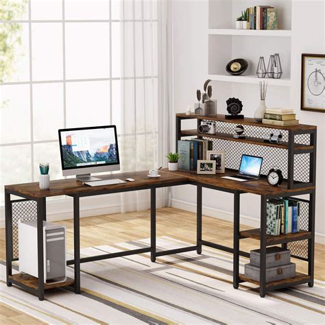 Home office desk. Lufeiya White L Shaped Computer Desk with Power Outlet Shelves, 40 Inch Small Corner Desk for Small Space Home Office, L-Shaped Desk PC Desks, White. 561. $8499. Join Prime to buy this item at $76.49. Climate Pledge Friendly. 