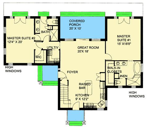 Home plans with two master suites. Brick Beauty with 2 Master Suites. Plan 68463VR. This plan plants 3 trees. 5,444. Heated s.f. 4-5. Beds. 4.5 - 5.5. Baths. 1-2. Stories. 3. Cars. A brick exterior with 3 barrel-arched … 