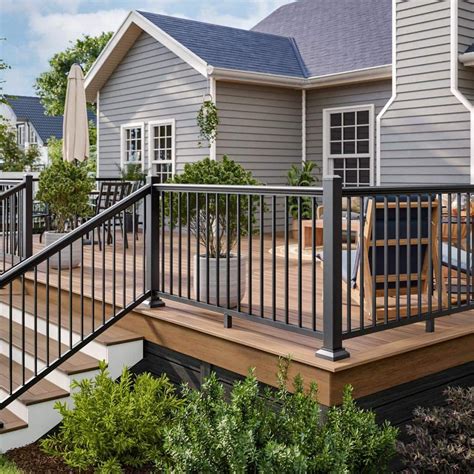 Home railing.  Explore our diverse selection, featuring contemporary black deck ...