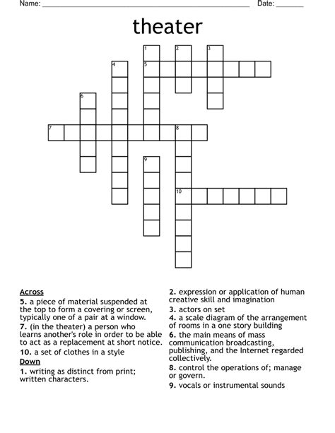 Home theater fixtures crossword. Find the latest crossword clues from New York Times Crosswords, LA Times Crosswords and many more. Enter Given Clue. Number of Letters (Optional) ... Home theater fixtures 3% 5 ASIDE: Theater digression 3% 5 USHER: Theater guide 3% 5 SPACE: Room 3% 3 ... 