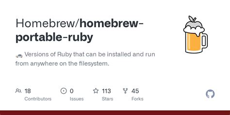 Homebrew/homebrew-portable-ruby - Github