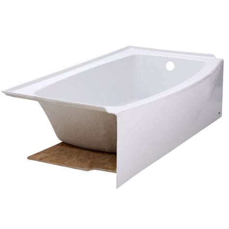 MAAX Bosca 60L x 30W x 18H Acrylic Rectangular Alcove Bathtub, Right Drain, in Bone with 14-inch Soaking Depth. The Bosca tub is the embodiment of simplicity and comfort. The clean lines of its cubic shape quickly draw your eye into the extra-long bathing well, coupled with a generous 30-inch width, bathers have plenty of room to stretch their .... 