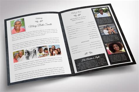 Homegoing Funeral Program Word Publisher Template 4 Pages Etsy