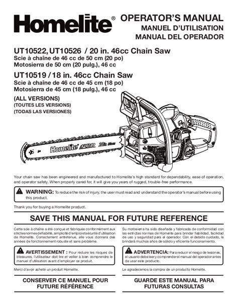 Homelite UT10522 User