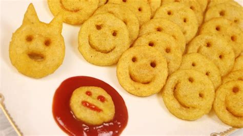 Homemade Potato Smiles Emoji Fried Recipe Easy evening