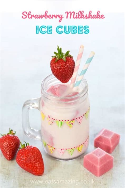 Homemade Strawberry Milkshake Ice Cubes Recipe - Eats …