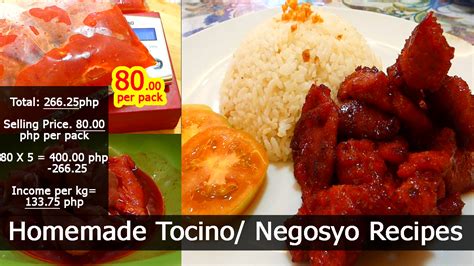 Homemade Tocino/ Negosyo Recipe with Costing