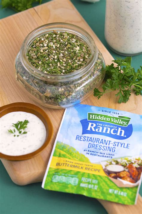 Homemade ranch dressing with hidden valley packet. May 9, 2021 ... HOMEMADE RANCH DRESSING MIX INGREDIENTS · 1 cup of dry buttermilk powder · 1 ½ dried parsley flakes · 2 ½ teaspoons of granulated garlic flakes... 