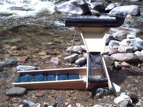 Homemade sluice box. The gold sluice box is an efficient alternative to panning for gold, allowing the prospector to quickly sift through a much greater volume of sediment. Although many affordable varieties are available to purchase, they are even more affordable to build. With a little knowledge, skill, and creativity, a prospector can build a custom sluice box from ... <a title="Gold Sluice Box Design" class ... 
