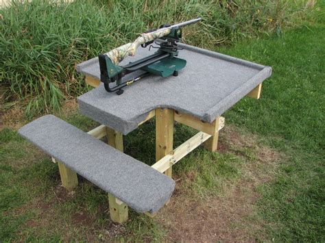 Homemade wooden shooting bench