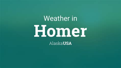 24.1°F. Your 5-Day Forecast at a Glance. Homer, Alaska. Last Updated on Oct 22 2023, 12:53 am AKDT. Weather by NOAA. Current Conditions: Fair. NOAA Icon.. 