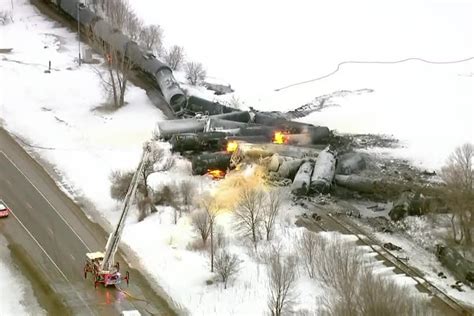 Homes evacuated after fiery train derailment in Minnesota