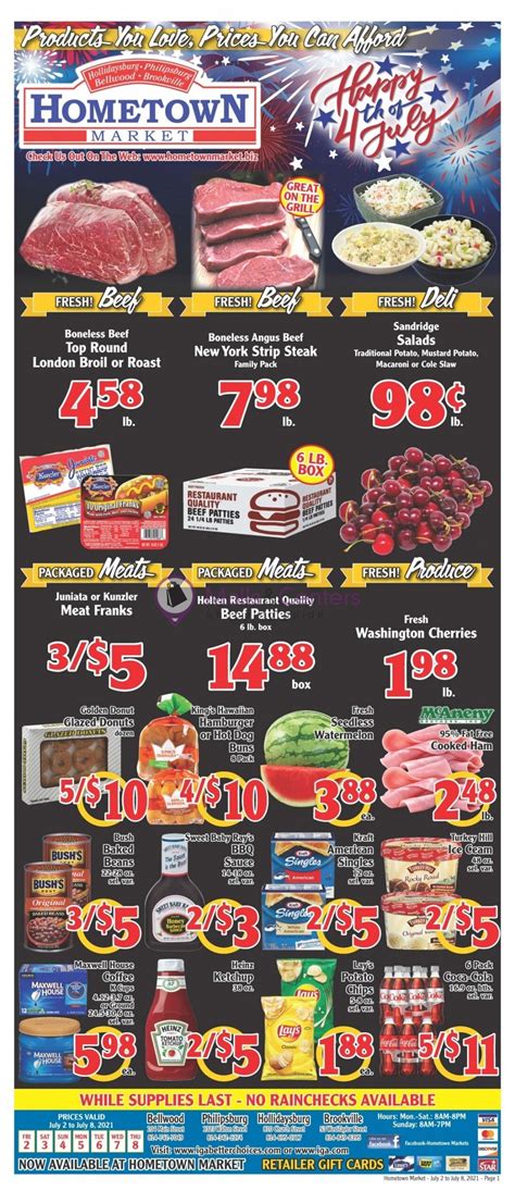 By doing this, you'll stay up-to-date with the latest weekly Hometown Market flyer.The current sales ad features a total of 4 pages of discounted items and promotions and is valid from Friday, April 26, 2024 …. 