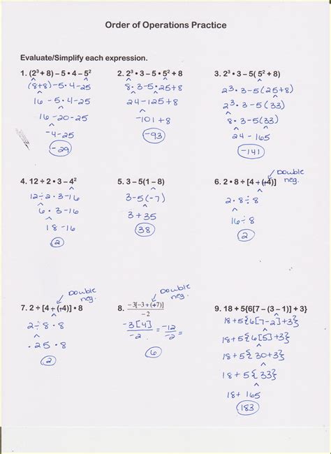 Math Algebra Zayeda Date: 8/3l2021 Name: Unit 1: Algebra Basics Bell: Homework 4: Order of Operations Directions: Evaluate each expression using the order of …. 