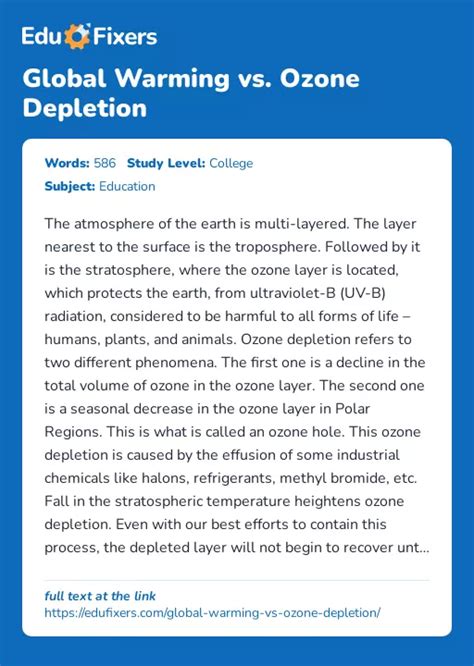 Homework Help Ozone Depletion Global Warming Grammar For Essay Writing