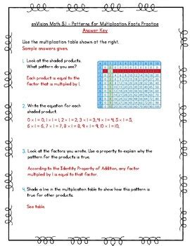 Homework Practice 51 Patterns For Multiplication Facts Answer Key