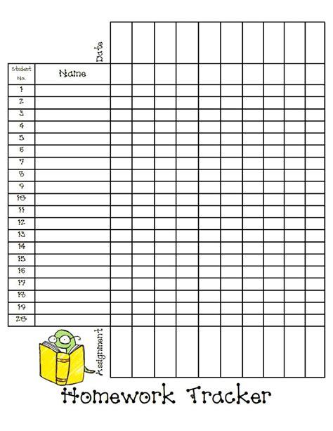 Homework Tracker sheet BLOG.pdf Google Drive Homework organization