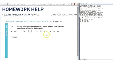 Homework help cpm geometry. CPM Homework Help : CC1 Problem 9-79. 9-79. This problem is a checkpoint for solving one-step equations. It will be referred to as Checkpoint 9B. Solve each equation. x − 13 = 49. 4m = 68. 78 = y + 19. 