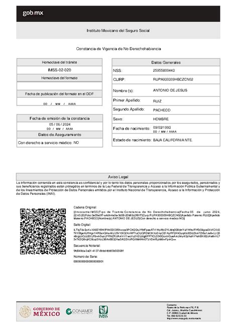Homoclave: IMSS-02-009 Instituto Mexicano del Seguro …
