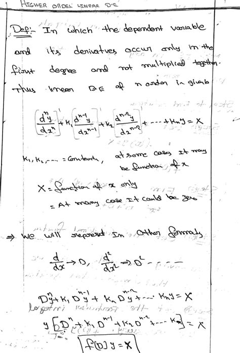 Homogeneous Differential Equations HandWritten Notes in JPG Format