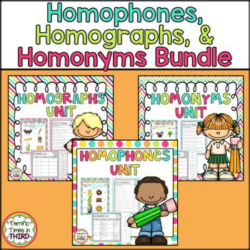 Homonyms With Pictures Teaching Resources TPT