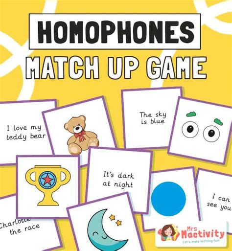 Homophone Sentence And Picture Matching Game Primary Teaching Resources