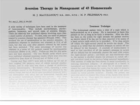 Homosexual Aversion Therapy