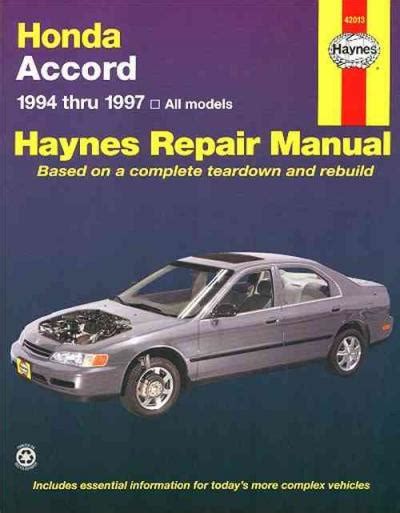 Honda accord 1997 repair manual download. - Materiales para la bibliografi a nacional.