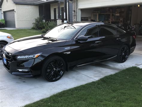 Honda accord black. Accord Sport ($24,415) includes LED foglamps, 19-inch alloy wheels, power driver's seat, black cloth upholstery. Sport Special Edition ($25,415) adds ... 