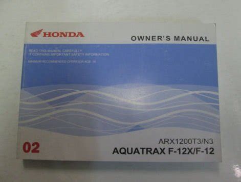 Honda aquatrax f 12x owner manual. - Vollständiger leitfaden zur größenangabe und technischen konstruktionsspirale.